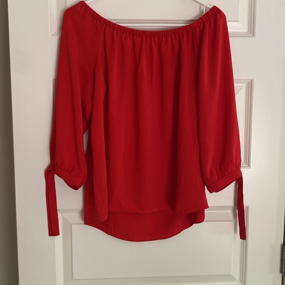 J.Crew Red Off-Shoulder Women's Top - Picture 2 of 5